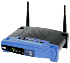 A Linksys WRT54G wireless router