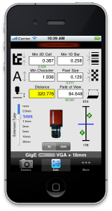The vision calculator on an iPhone