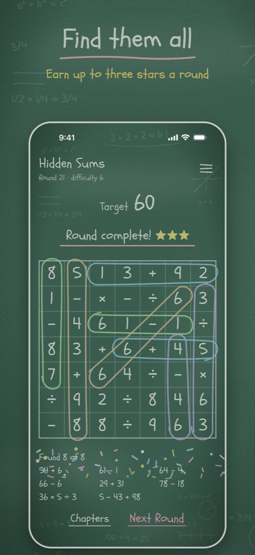 Find them all: round complete with three stars