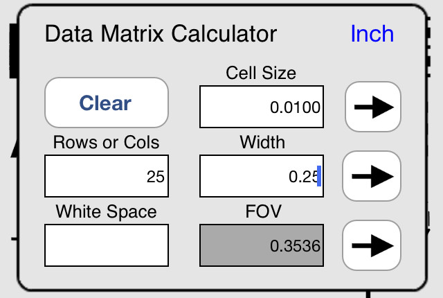 The Data Matrix mini calculator